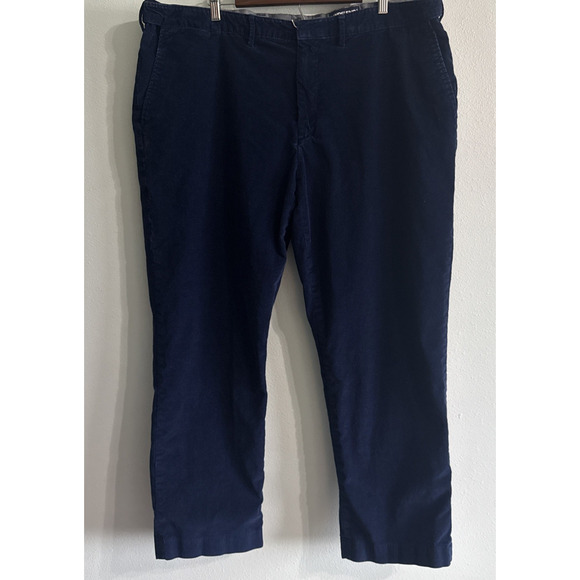 Lands End Men's Traditional Fit Stretch Navy Corduroy Dress Pants 46x30 - Picture 1 of 5